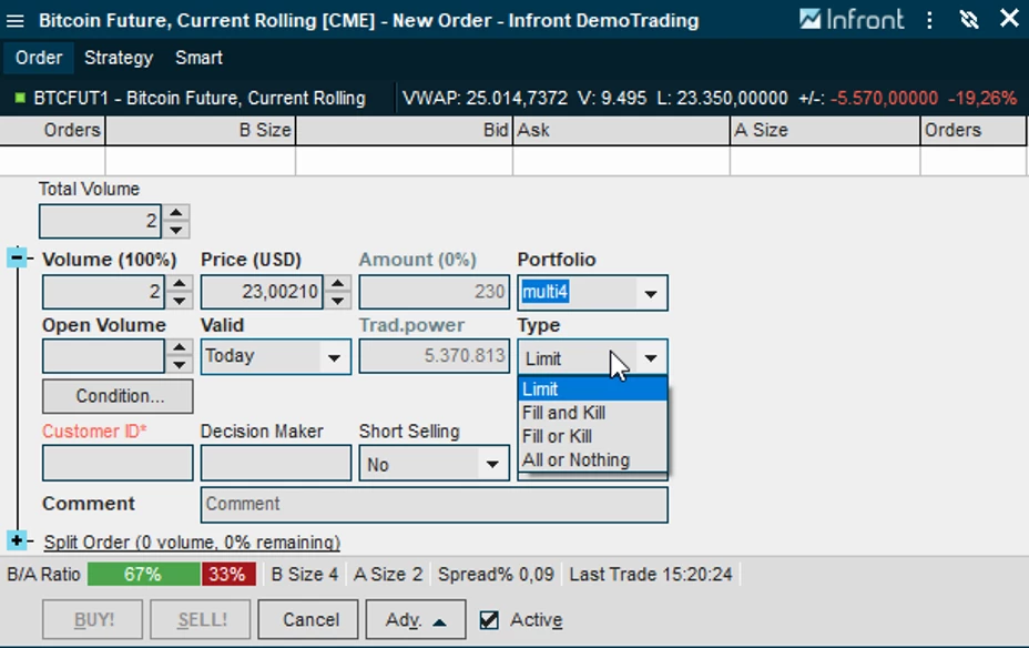 Infront Professional Terminal Trading